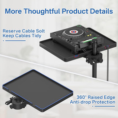 Functional Microphone Stand Tray with Adjustable Mic Stand Phone Holder – 8.7″x6