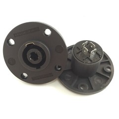 2 Pcs NL4MPR Female SpeakON Connectors Round Configuration 4 Pin Plastic Panel