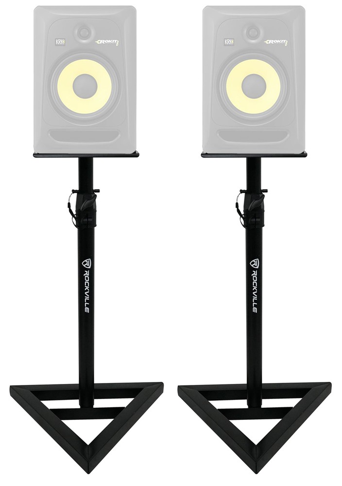 2 Rockville Adjustable Studio Monitor Speaker Stands For KRK ROKIT 8 G3 Monitors