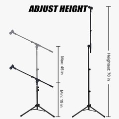 Gleam Microphone Stand For Light Microphone Under 1 Lb – Tripod Boom A