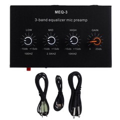 Microphone Preamplifier Compact Adjustable Gain For Studio Use Black Recommended