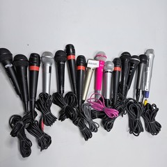 Lot of 15 Wired Microphones – Various Models & Colors, Used