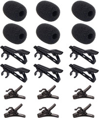 6 Pieces Lavalier Microphone Metal Tie Clips, 6 Pieces Lapel Mic Windscreen Foam