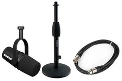 Shure MV7X-0601-PK1-K MV7X Microphone, XLR Cable and Gator Desktop Mic Stand