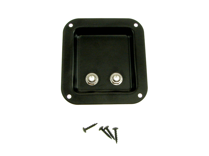 PENN ELCOM 8666BK 4″ x 4″ Steel Jack Dish W/ 2) 1/4″ NYS229 Mono Jacks