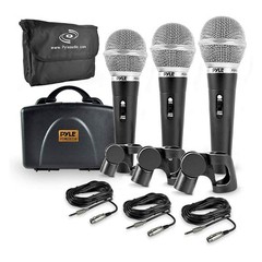 Pyle Professional Dynamic Microphone Kit with XLR Cables and Pop Filters