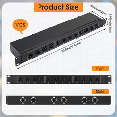 12-Channel XLR Balanced Patchbay Stage Box for Lighting & Studio Use