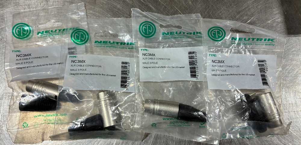 Neutrik NC3MX & NC3MX-BAG Male 3 Pin XLR Cable End Connector Lot of 6