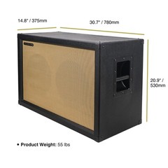 Sound Town 2 x 12″ Guitar Speaker Cabinet, Birch Plywood, Black Tolex (GUC212BK)
