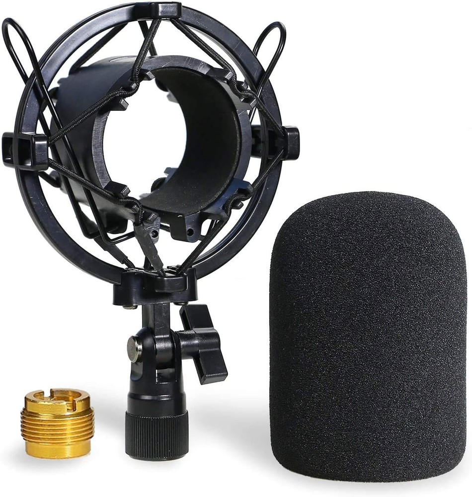 AT2020 Shock Mount with Pop Filter – Foam Windscreen with Microphone Shockmount