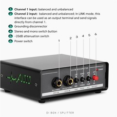 Active DI Box Dual Channel Noise Isolator For Live Performances Easy To Use