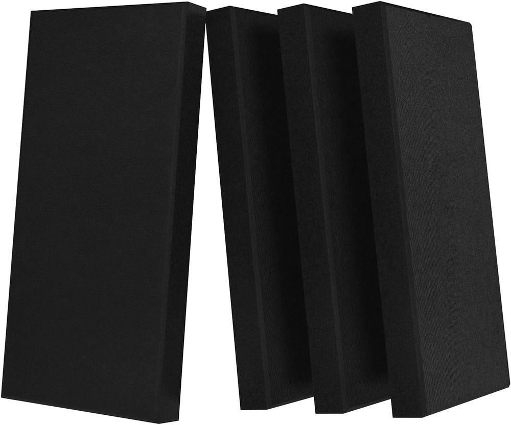 Acoustic Panels Fiberglass Soundproof Wall Ceiling Removable 2 Inches Black for