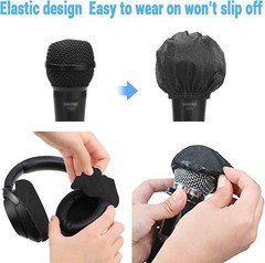 Disposable Sanitary Microphone Cover Karaoke Black Mic non-woven 100pcs / 200pcs