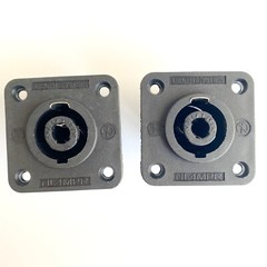 2 Pcs NL4MP Female 4 Pin SpeakON Connectors Square Configuration 40x40mm Panel