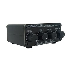 4-Channel Mini Passive Audio Mixer – RCA Stereo Line Level Control Box R41