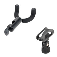 u-mount Mic Stand Guitar Hanger + Universal Elliptical Mic Clip Accessory Set