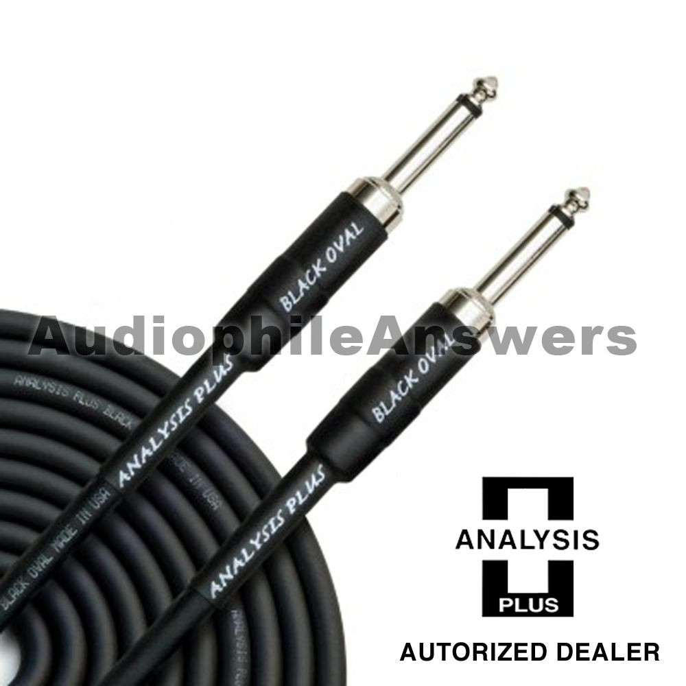 Analysis Plus Black Oval Instrument Cable with Straight Standard Plugs 10ft