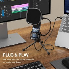 USB PC Microphone with Cardioid Pickup & Adjustable Stand for Streaming – TC-777