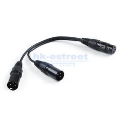 4Pcs 3-Pin XLR 1 Female Plug to Dual 2 Male Y Splitter Mic Cable Adaptor Black