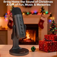 USB Noise-Canceling Microphone with Gain Control & Instant Mute Functionality