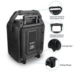 25W 8″ Wireless Party Speaker Portable Karaoke DJ Bass w Disco Lighting Mic