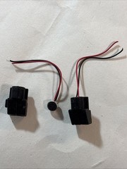 Pair Electret Condenser Microphone 2 Leads Solderable W/ Boot @CPU210