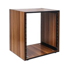 Sound Town DIY 12U Studio Rack with Furniture Grade Walnut Laminate, Rubber F…