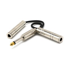 6.35mm 1/4″ TS Male Mono to Dual 1/4″ TS Female Mono Y Splitter Audio Cable 2Pcs