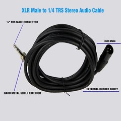 2Pcs 50FT Male XLR 3-Pin Mic Cable To 6.35mm 1/4″ Stereo Male PA Speaker Cables