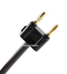 1ft Dual Banana Black Plug to Speakon Female Type Speaker/Amplifier Jumper Cable