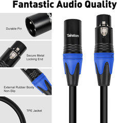 XLR Cable 6 Feet Premium XLR Microphone Cable 3-Pin Balanced Microphone Mic