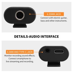 JOYO Guitar Audio Interface Pocket Recording Sound Portable for Live Streaming
