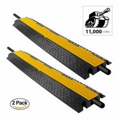 Pyle Hassle Free Cable Protective Cover Ramp Cord Wire Protection Track Pair