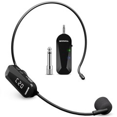 Wireless Headset Microphone System – UHF 2-in-1 Handheld & Ear Mic, 20 Channels,