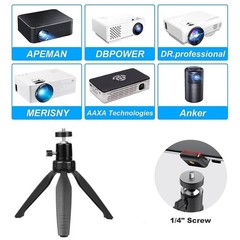 Mini Projector Tripod Mount Compatible with APEMAN,DR. J Upgrade, black