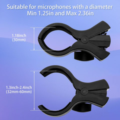 Microphone Holder, Large Mic Accessory Clip for Stands, Fit for Most Condenser a