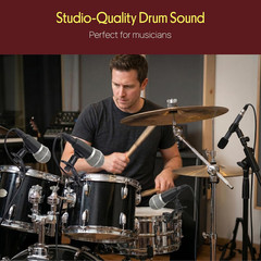 7-Piece Wired Dynamic Kit-Kick Bass, Tom/Snare & Cymbals Microphone Set-For Drum