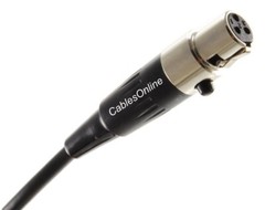 6″ Mini-XLR 4Pin Male to Mini-XLR 3Pin Female Adapter for AKG Bodypack/Shure Mic
