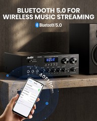 Moukey MAMP1 400W Audio Power Amplifier 2 Channel Amp Stereo Receiver Bluetooth