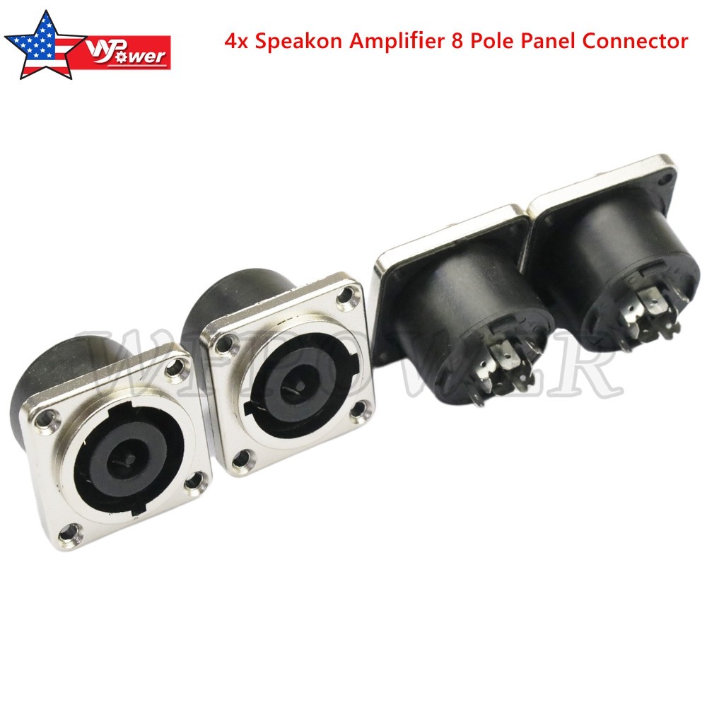 4 Pcs Speakon Loudspeaker/Amplifier 8 Pole Panel Connector for Neutrik NL8MPR