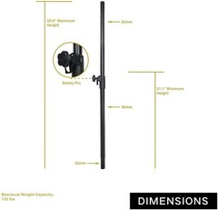 Sound Town 2-Pack Subwoofer Speaker Poles with Adjustable Height STSDA-50B