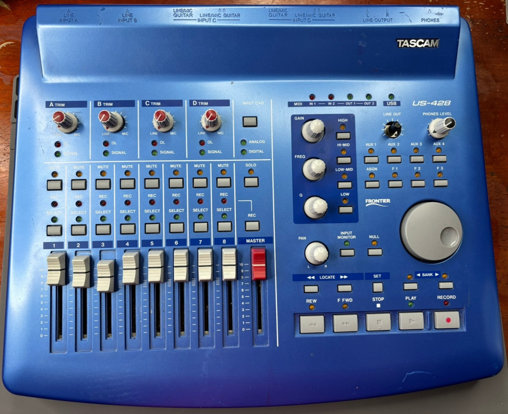 Tascam US-428 Digital Audio MIDI Controller – FOR PARTS (UNTESTED)