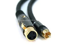 Monoprice 15ft Premier Series XLR Female to RCA Male Cable, 16AWG (Gold Plated)