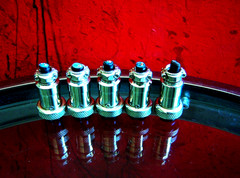 Lot of 5 1970’s Japanese 3 pin female microphone cable connector Aiwa Calrad #3
