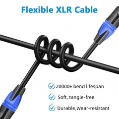 XLR Cable Premium Microphone Cables 50ft 2 Pack, Balanced Gold-Plated 3 Pin X…
