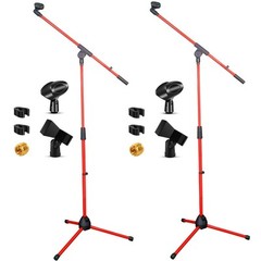 5 Core Microphone Stand Pair Floor Height Adjustable w Telescoping Boom Arm