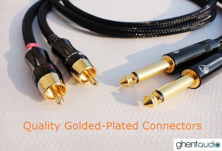 C02 (2m 6.5ft) — 6.35mm (1/4″) TS Mono(M) to RCA/Phono(M) 4N-OFC Audio Cables
