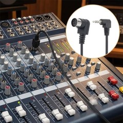 2pcs TRS 3.5mm MIDI Cable, 6.35mm Male to MIDI Din 5Pin Male Cable, 0.5m/20 in