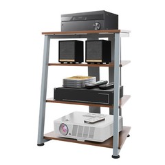 4-Layers AV Media Stand Stereo Stand Media Holder w/ Storage Shelves 110.23 lbs