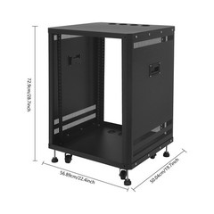 19“ 15U AV Equipment Rack w/ Caster Wheels Universal Network & Stereo Stand